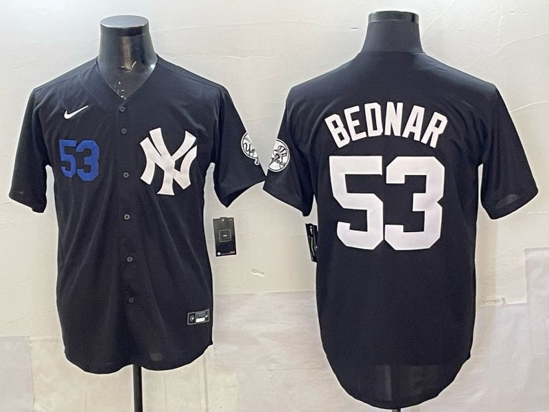 Men New York Yankees #53 Bednar Black Game Nike MLB 2025 Jersey 02->new york yankees->MLB Jersey